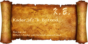 Kaderják Botond névjegykártya
